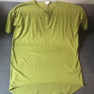LulaRoe Irma solid color green top size Small